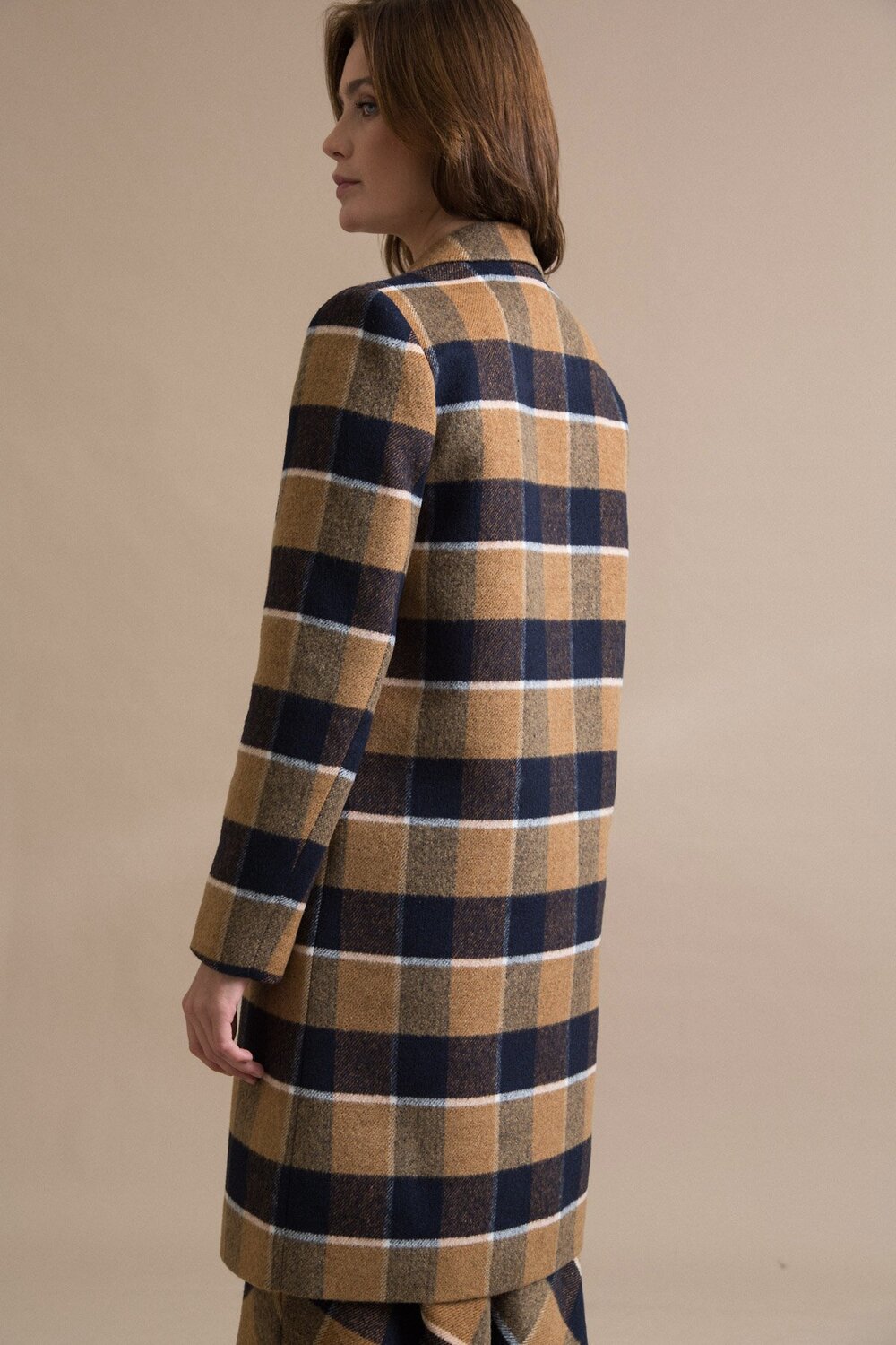 Emka Fashion Пальто 93836 R026/myrmyr коричневый, синий, бежевый