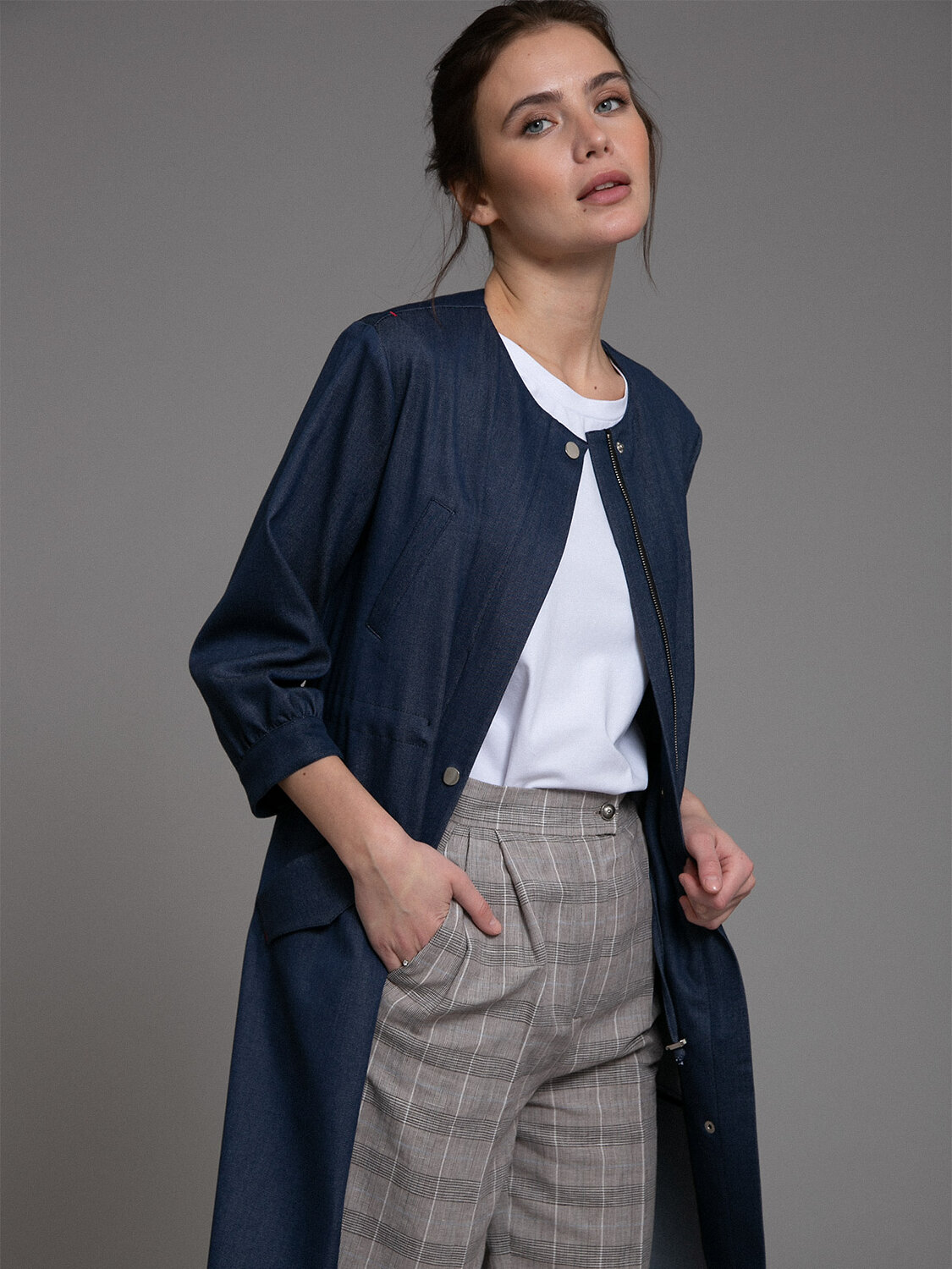 Emka Fashion Плащ 93983 T002/rayona синий