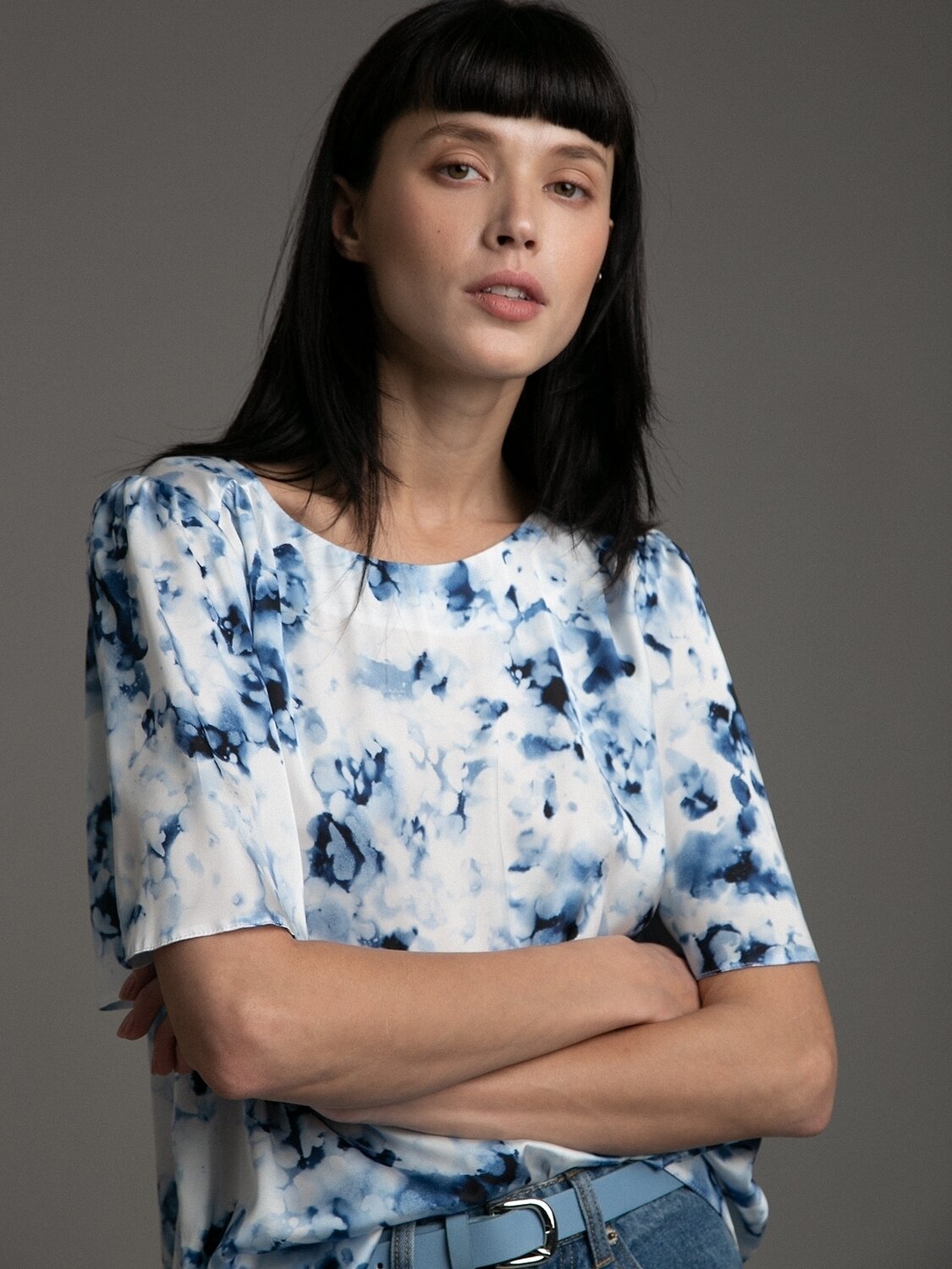 Emka Fashion Блузка 94602 B2513/arusa голубой