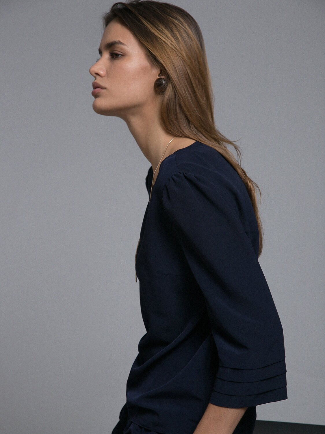Emka Fashion Блузка 94609 B2501/nitesa темно-синий