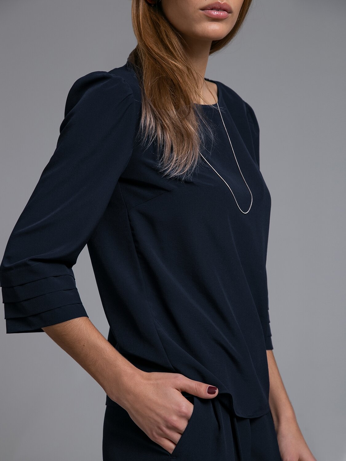 Emka Fashion Блузка 94609 B2501/nitesa темно-синий
