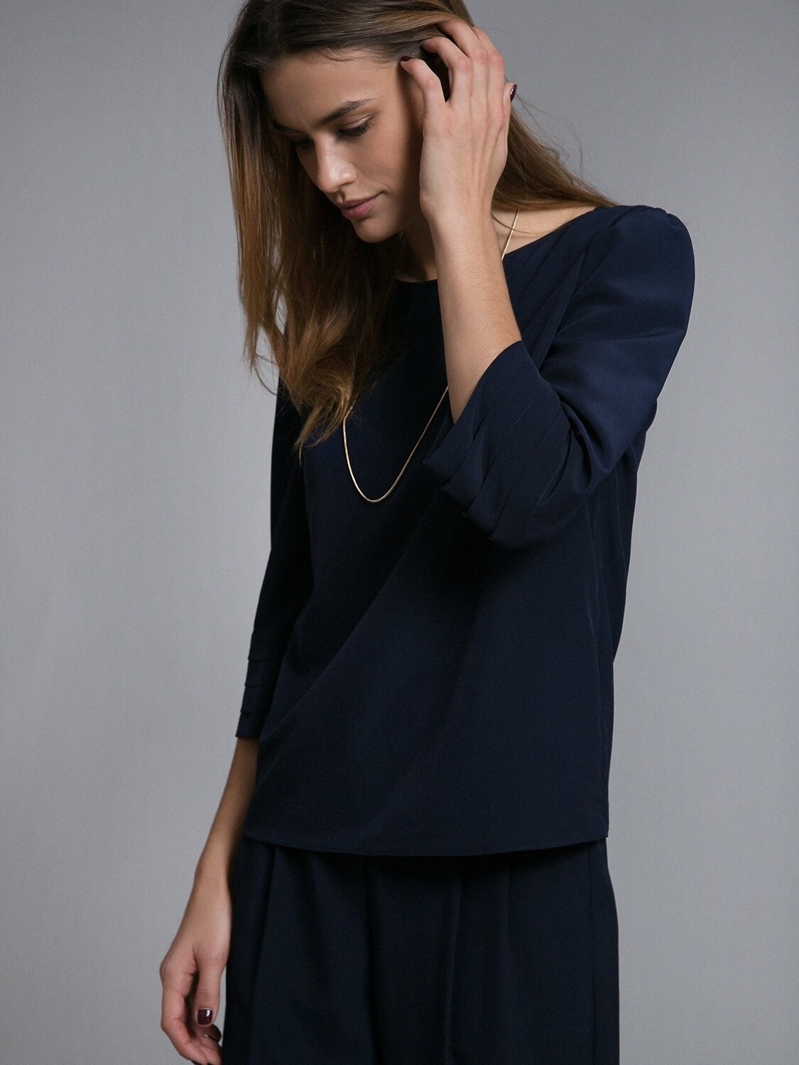 Emka Fashion Блузка 94609 B2501/nitesa темно-синий