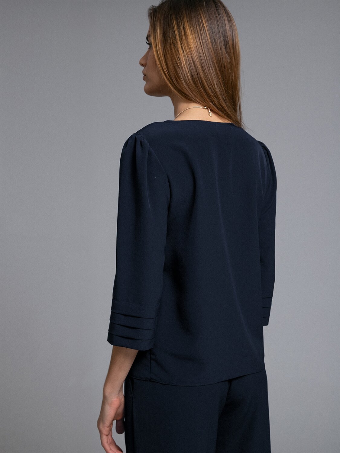 Emka Fashion Блузка 94609 B2501/nitesa темно-синий