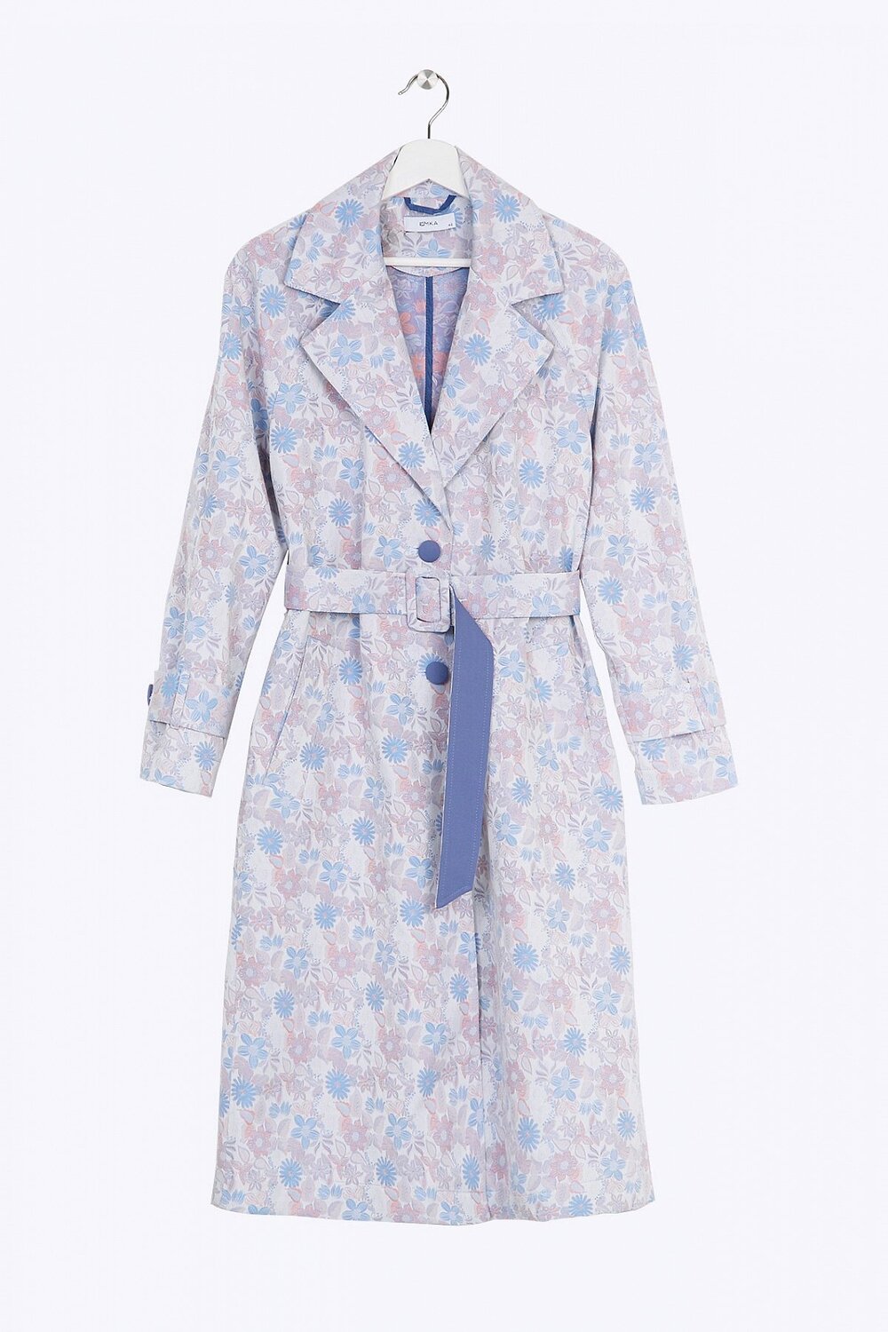 Emka Fashion Плащ 95907 T018/metti серый, синий, бледно-розовый