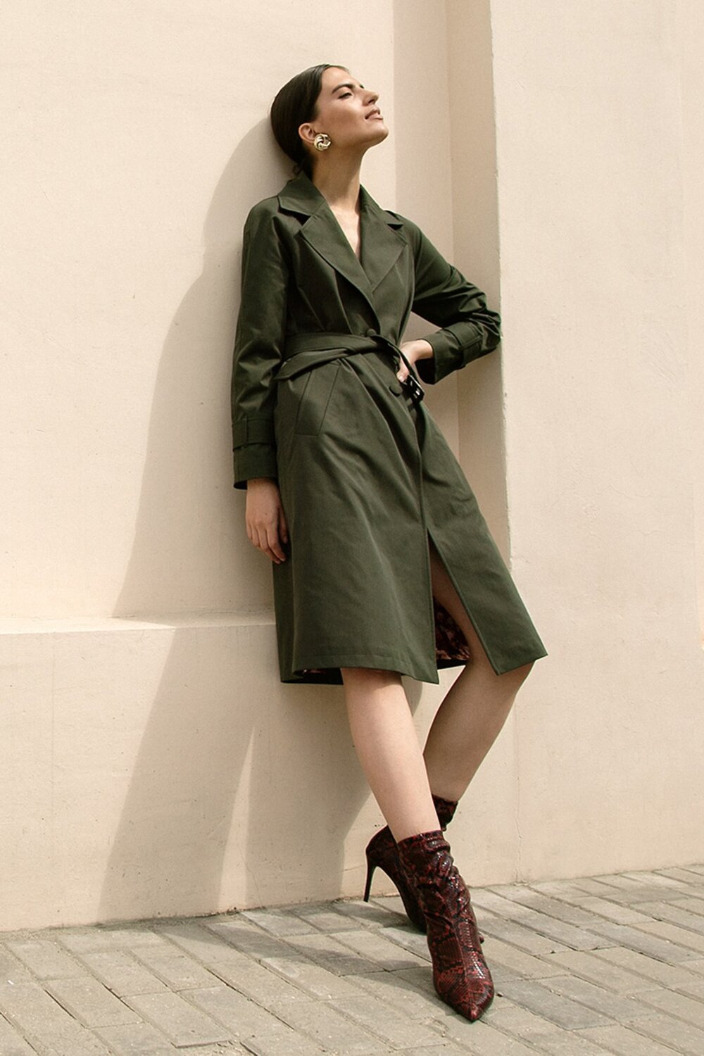 Emka Fashion Плащ 100981 T018/yuko хаки