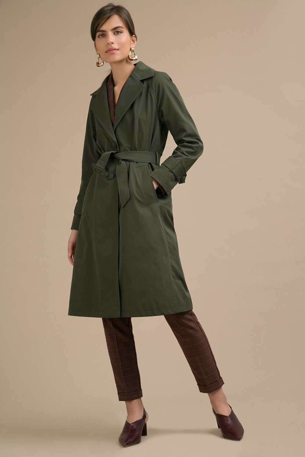 Emka Fashion Плащ 100981 T018/yuko хаки
