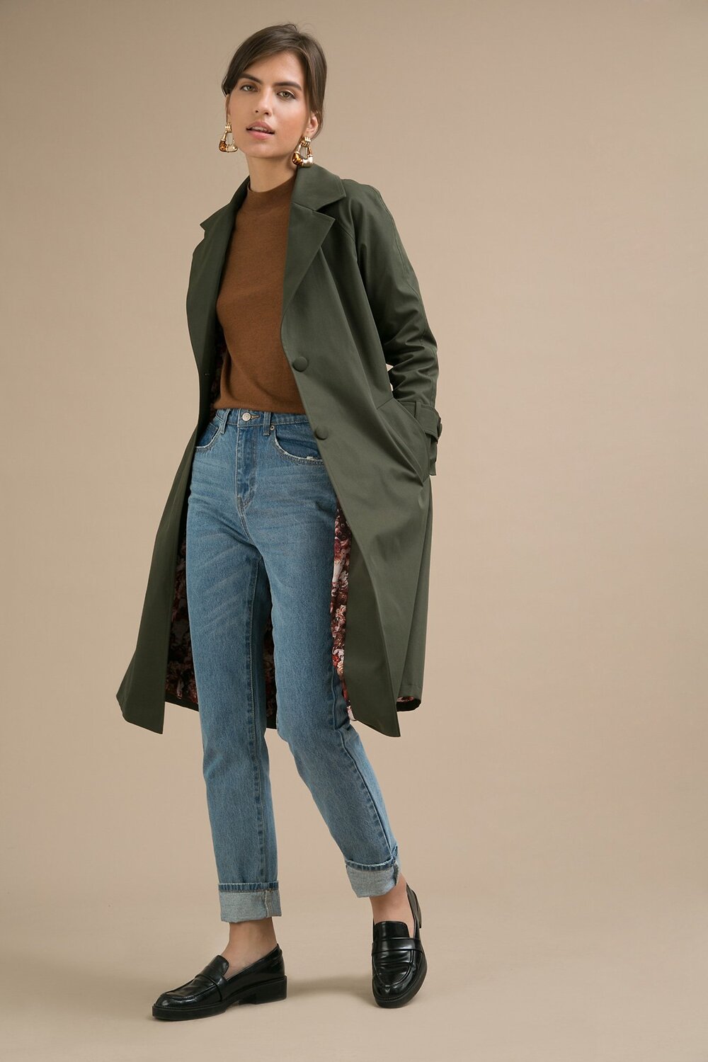 Emka Fashion Плащ 100981 T018/yuko хаки