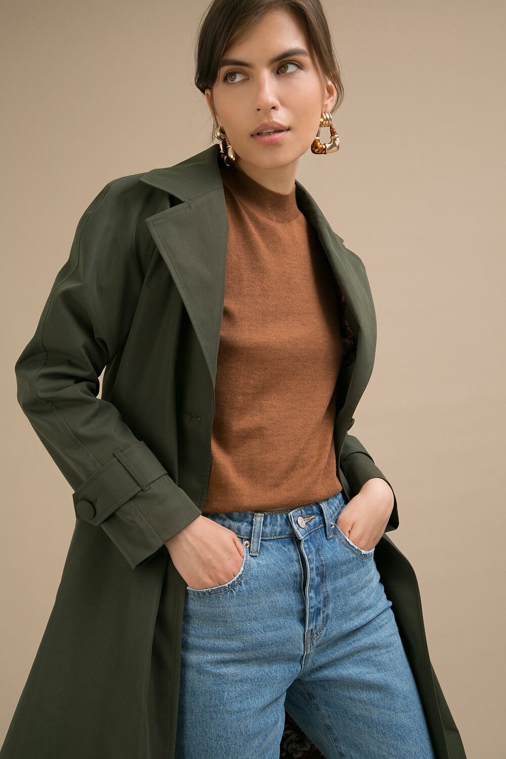 Emka Fashion Плащ 100981 T018/yuko хаки