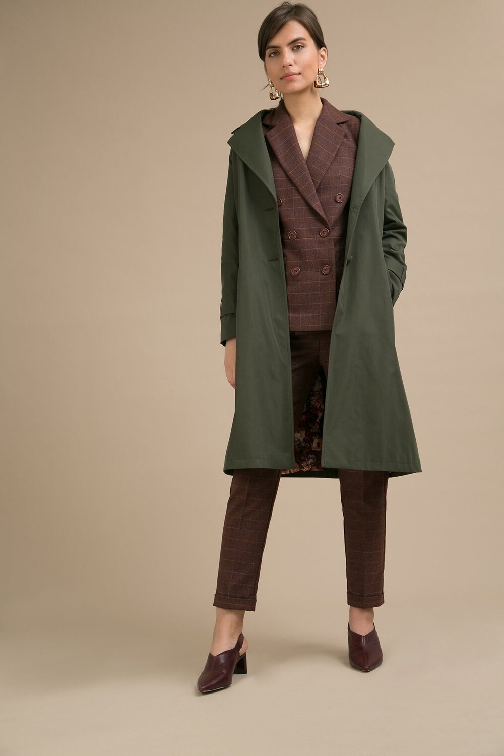 Emka Fashion Плащ 100981 T018/yuko хаки