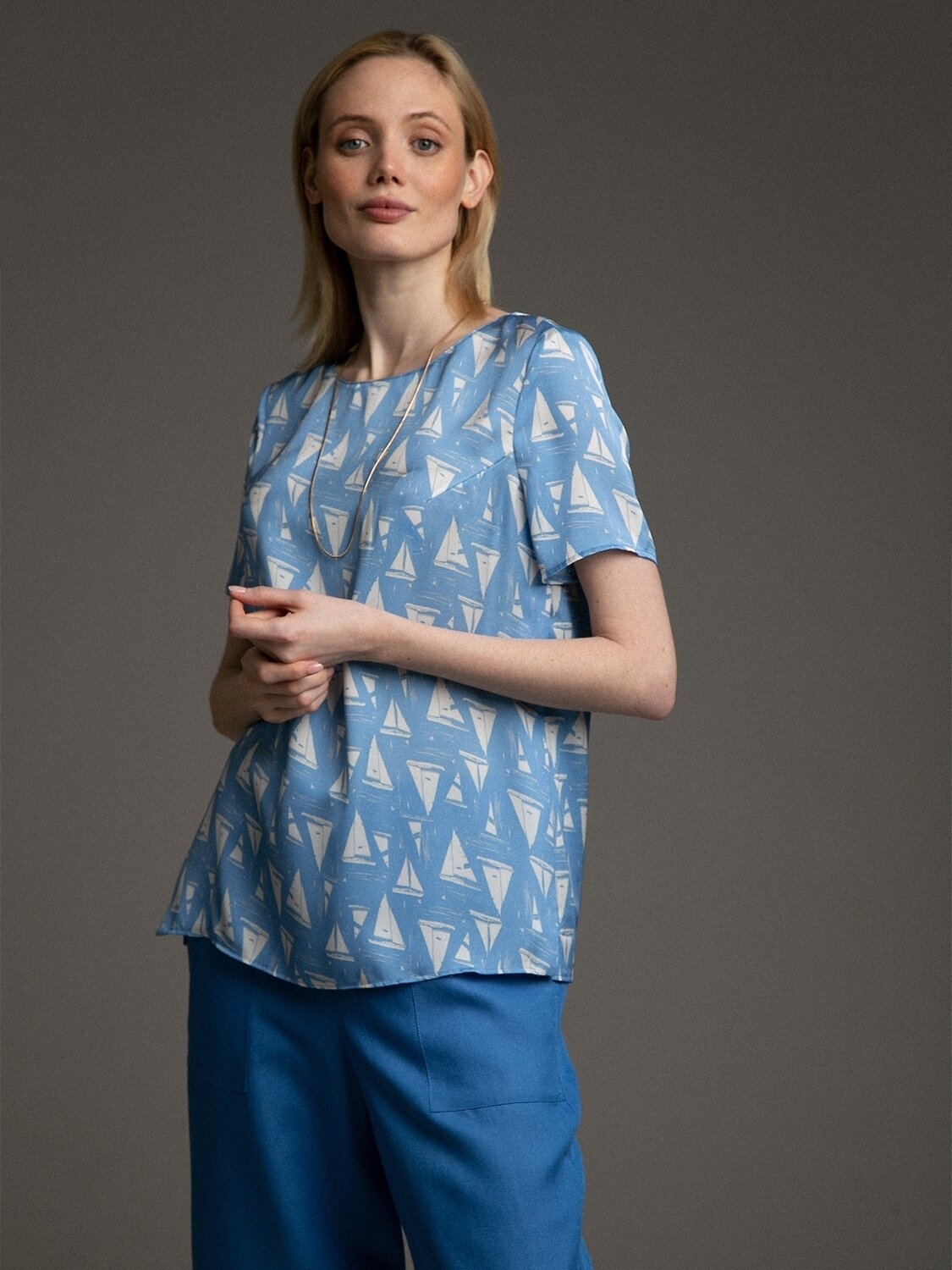 Emka Fashion Блузка 101970 B2532/marcus голубой