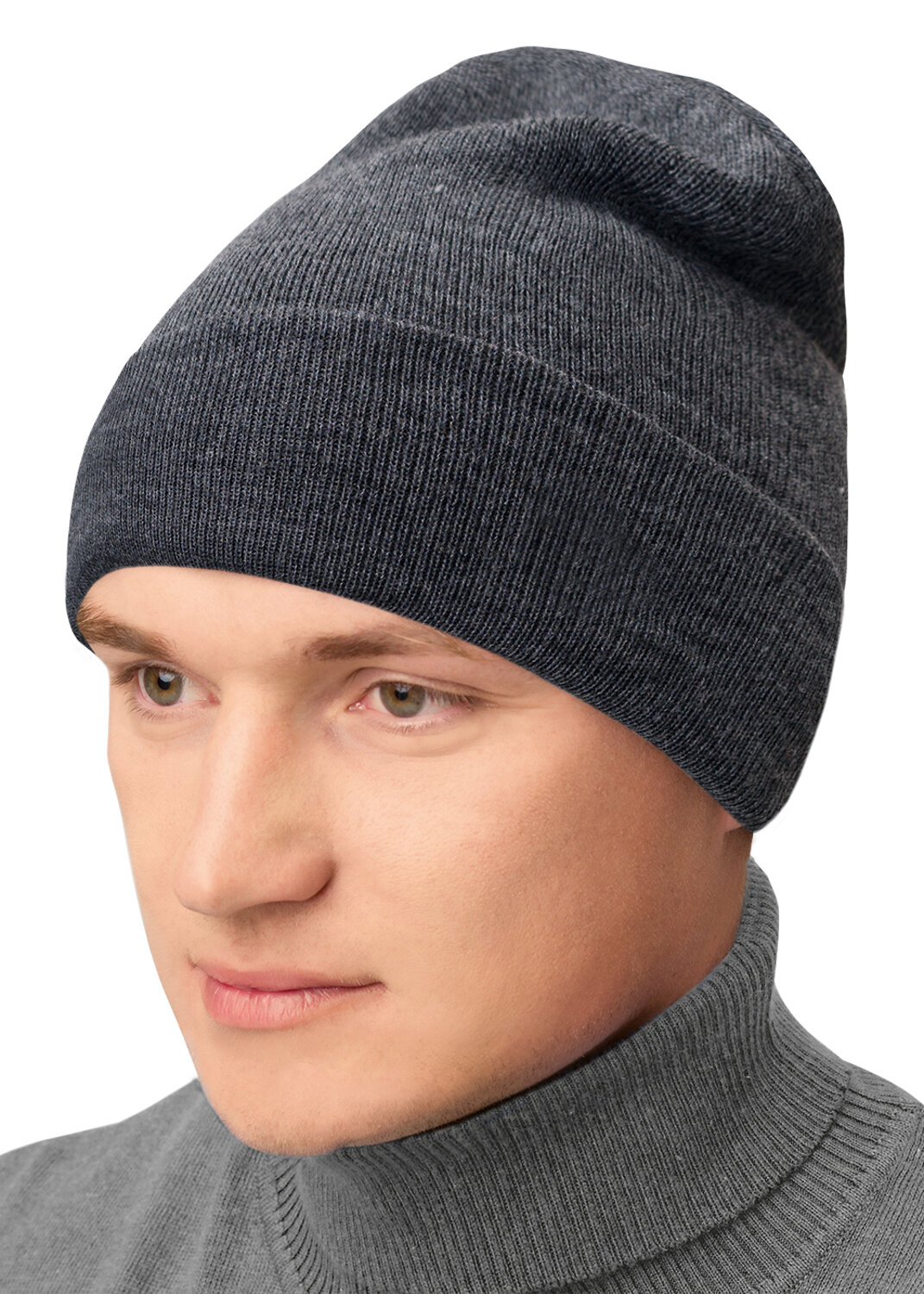 ЭЙС Шапка 123667 601069ак меланж т.серый