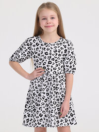 Апрель Платье 338162 1ДПК4402001н черный леопард на белом