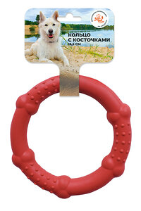 Зооник Игрушка "Кольцо с косточками"  (пластикат  16,5см), красная 408193 164168-10 
