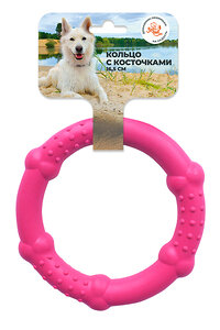 Зооник Игрушка "Кольцо с косточками"  (пластикат  16,5см) розовая 408195 164168-12 