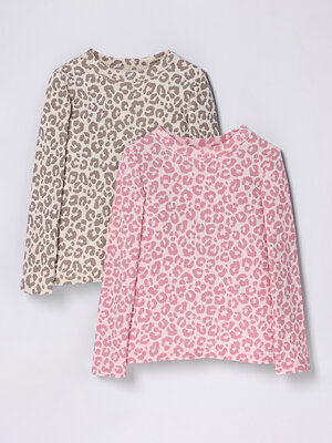 Апрель Лонгслив 568011 2ДДЛД5876223н бежевый леопард на сливках+розовый леопард на светло-розовом