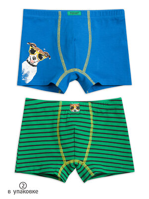 PELICAN Трусы 132368 BUHB3205(2) Синий/зеленый