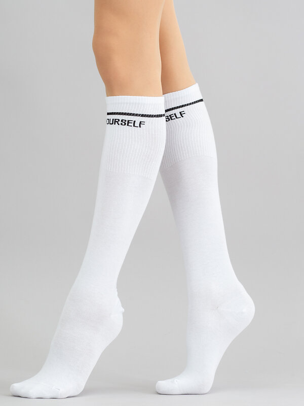 JS Giulia Гольфы 174631 WG1 TEXT STRONG 002 bianco