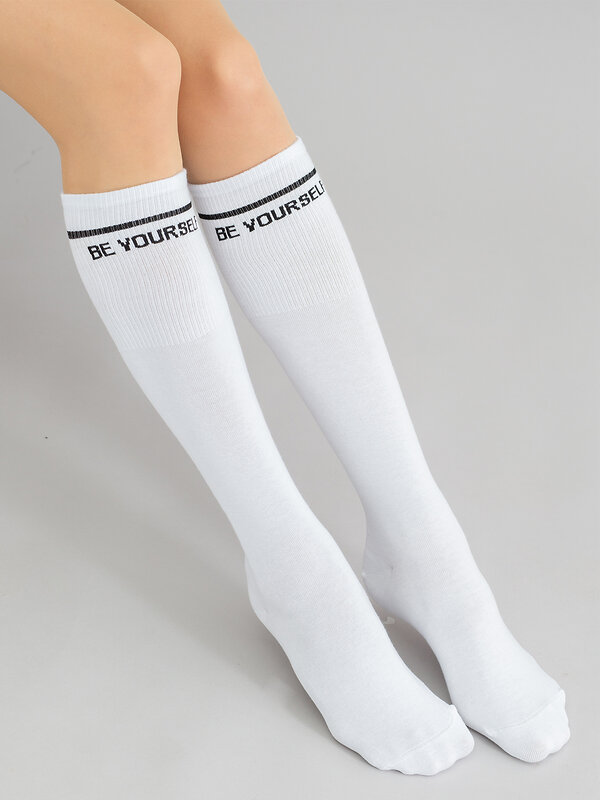 JS Giulia Гольфы 174631 WG1 TEXT STRONG 002 bianco