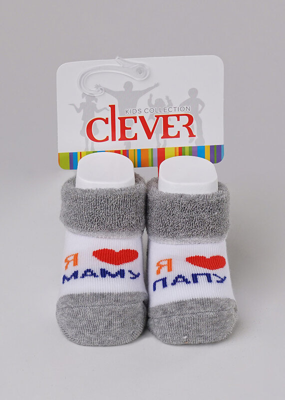 CLEVER Носки 179151 С208П белый/меланж серый