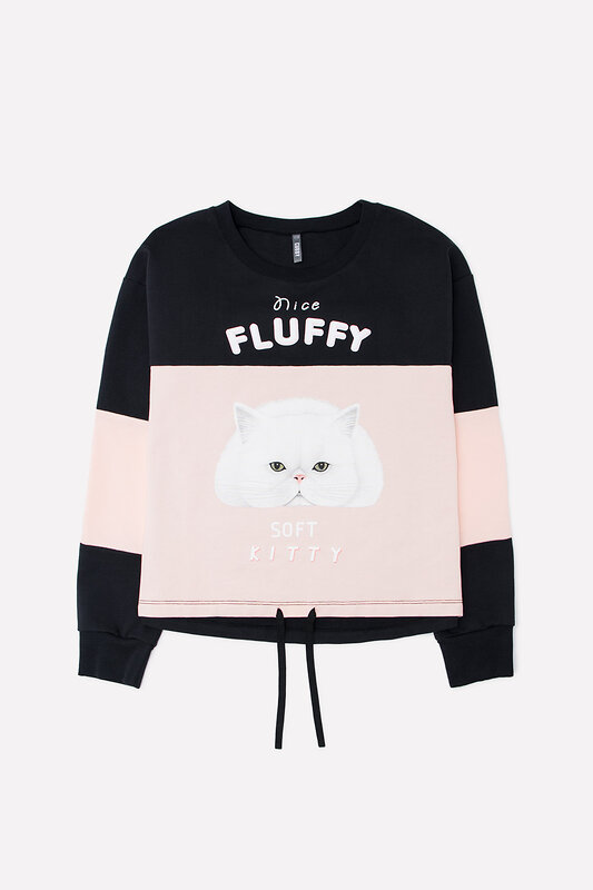 CUBBY Джемпер 194124 КБ 301505 черный, светло-розовый
