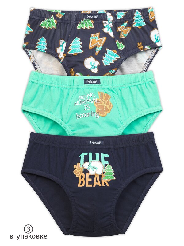 PELICAN Трусы 209136 BULB3872(3) Темно-синий/ментол/темно-синий