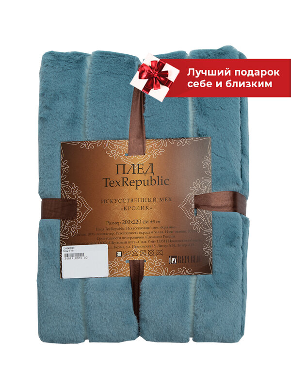 TEXREPUBLIC Плед 262148 24874 Ментоловый