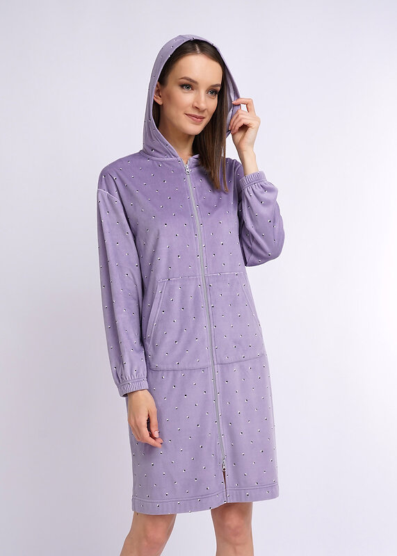 CLEVER Халат 263283 LX12-981 фиолетовый/молочный