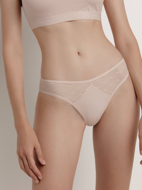 Conte elegant Трусы 271220 MESH&DOTS COTTON LBR 1871 cream pink