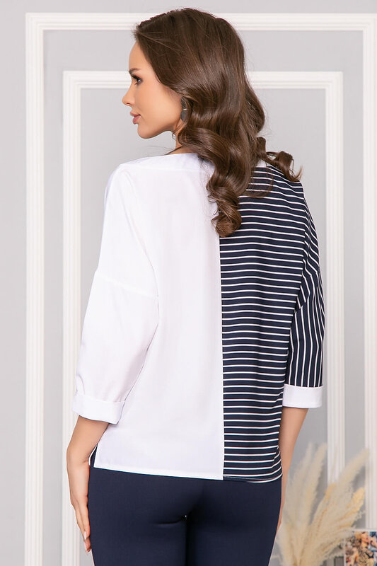 LT Collection Блуза 276362 Б5019 Синий/белый