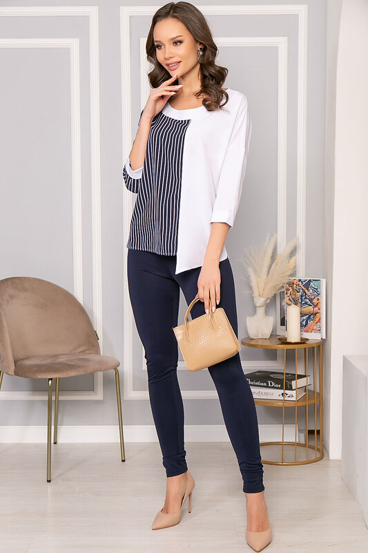 LT Collection Блуза 276362 Б5019 Синий/белый