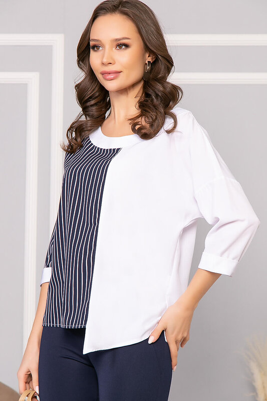 LT Collection Блуза 276362 Б5019 Синий/белый