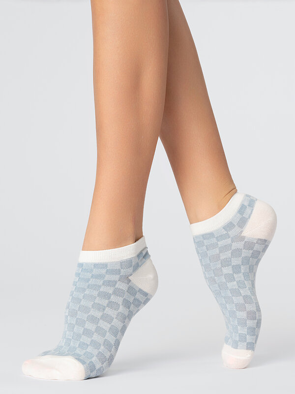 JS Giulia Носки 277337 WS1 BASIC 003 baby blue/клетка