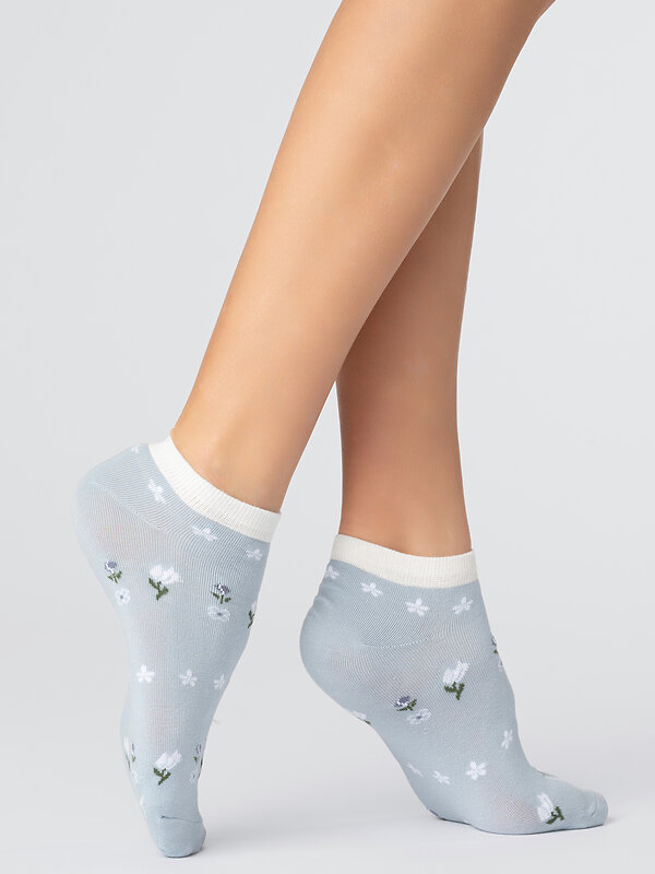 JS Giulia Носки 277339 WS1 BASIC 003 baby blue/цветы
