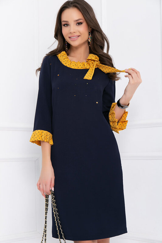 Bellovera Платье 277382 55П4861 синий, жёлтый