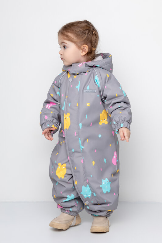 CROCKID Комбинезон 278538 ВК 60085/н/5 Ал холодный серый, веселый дождик