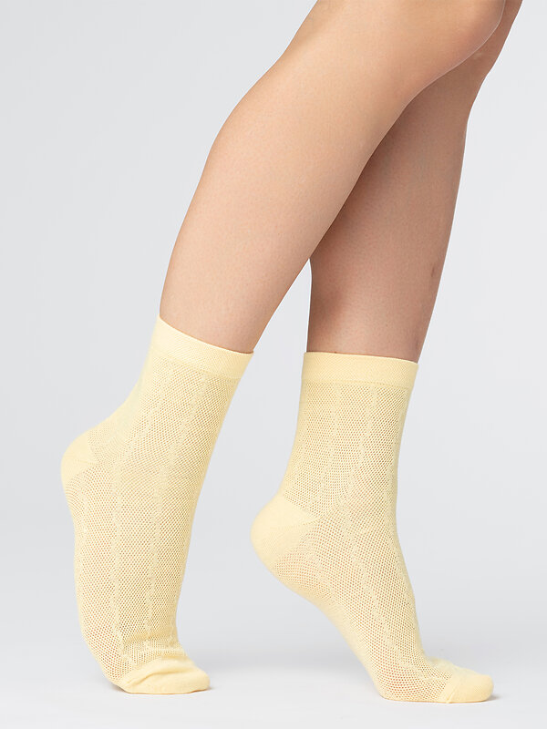 JS Giulia Носки 279838 WS3 TRENDY LATTICE 01 yellow
