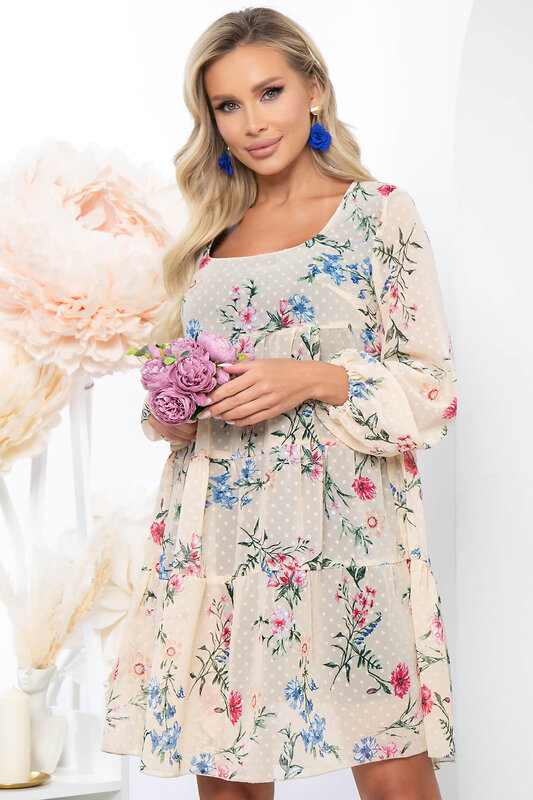 LT Collection Платье 279863 П5215 бежевый, синий