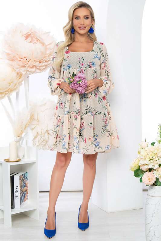 LT Collection Платье 279863 П5215 бежевый, синий