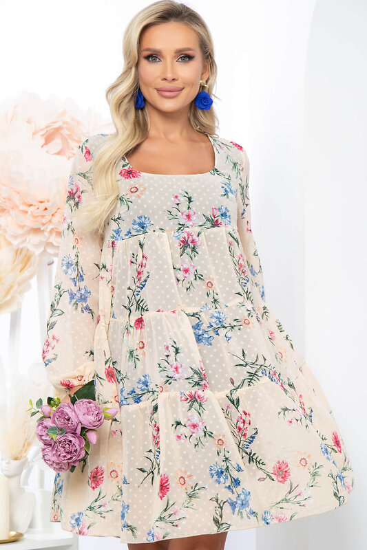 LT Collection Платье 279863 П5215 бежевый, синий