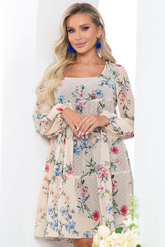 LT Collection Платье 279863 П5215 бежевый, синий