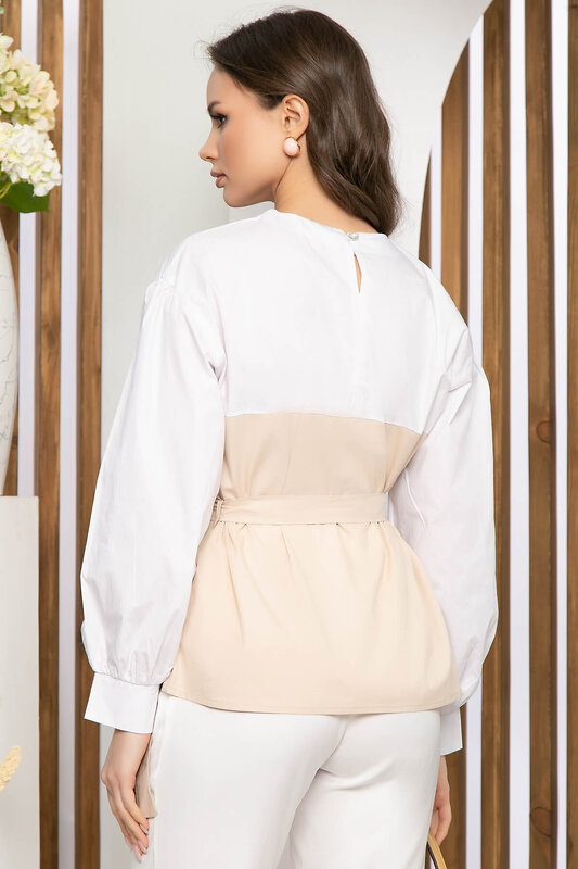 LT Collection Блуза 281326 Б5212 белый, светло-бежевый