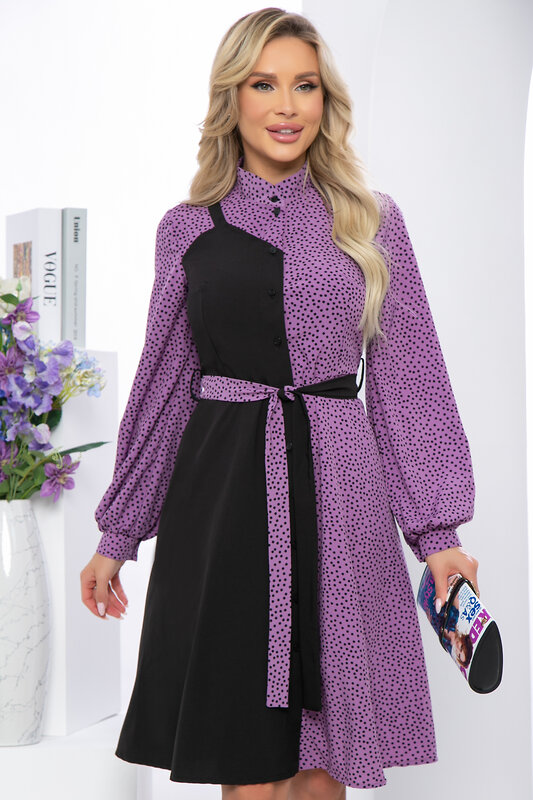 LT Collection Платье 282092 П5403 чёрный, сиреневый