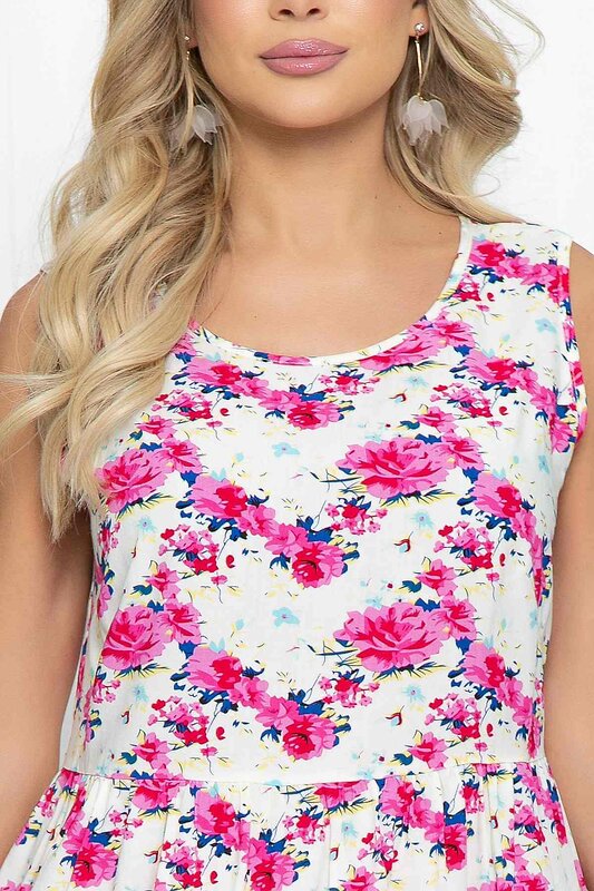 LT Collection Платье 284188 П5441 белый, фуксия