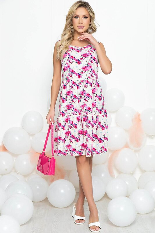 LT Collection Платье 284188 П5441 белый, фуксия