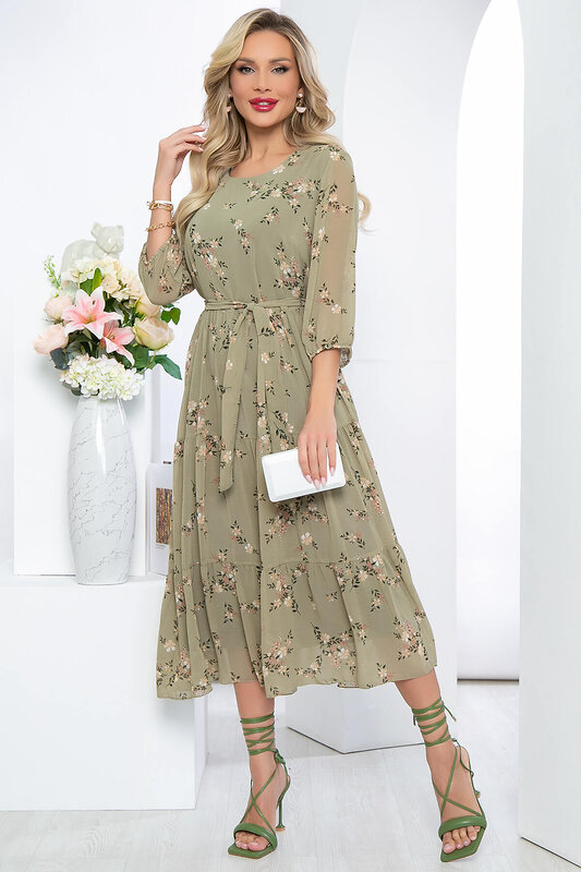 LT Collection Платье 284573 П5454 оливковый