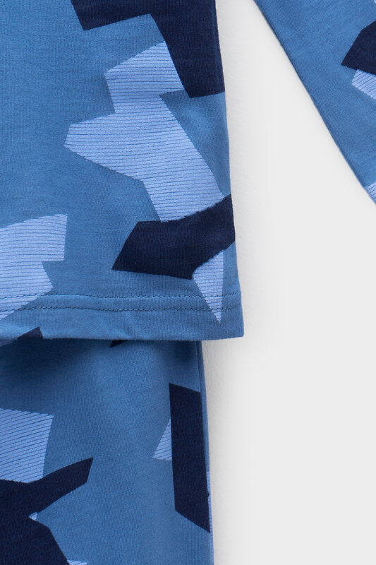 CROCKID Пижама 284888 К 1561 геометрический камуфляж на синем
