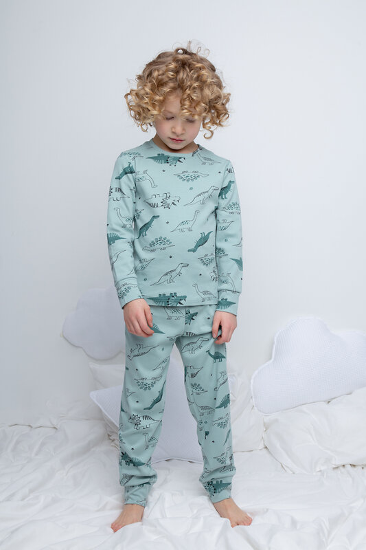 CROCKID Пижама 284890 К 1552 голубой прибой, динозавры