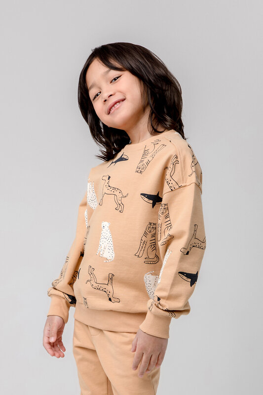 CROCKID Джемпер 284914 КР 302024 итальянский песок, мир животных