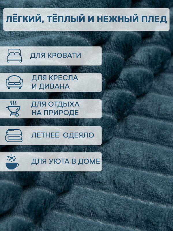 TEXREPUBLIC Плед 288463 77455 Морская волна