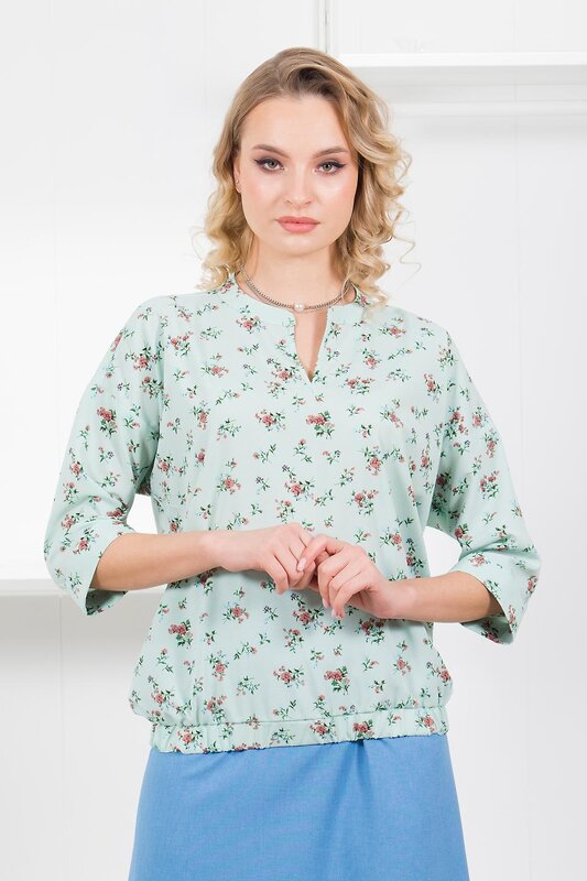 Braslava Блузка 288725 4244-2 светло-зелёный цветы